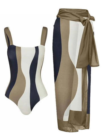 Siamese Conservative Belly Covering Beach Swimwear
