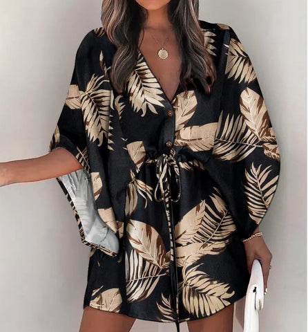 European And American Fashion New Printed Shirt Dress