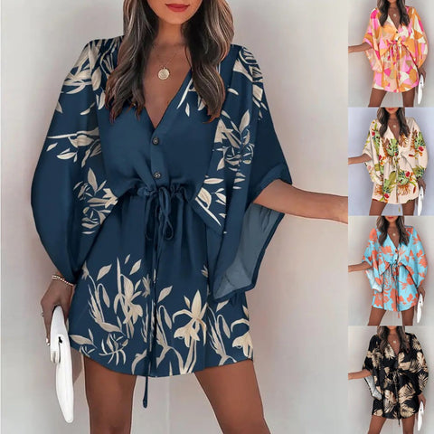 European And American Fashion New Printed Shirt Dress