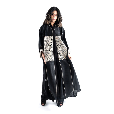 Luxury Matt Gold Applique Abaya