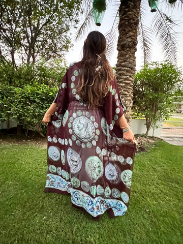 Coins Chiffon Kimono