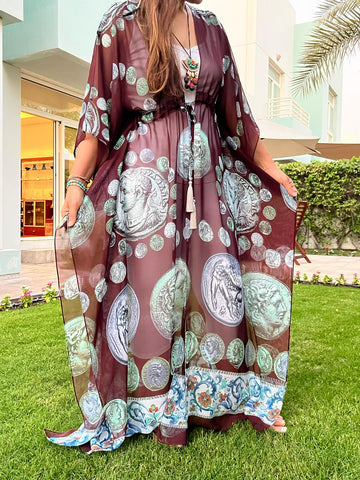 Coins Chiffon Kimono