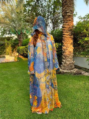 Cover Me In Sunshine Embroidered Kimono With Hood and Belt