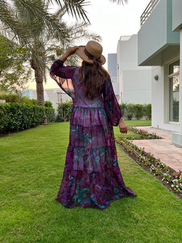 Deep Purple Chiffon Modest Sundress