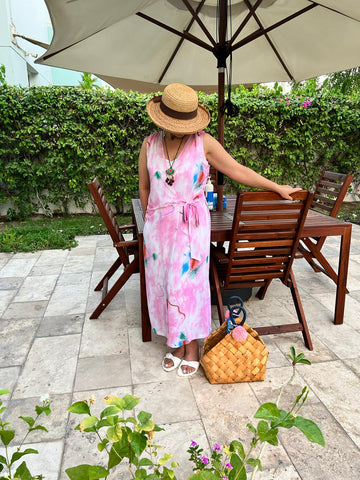 Pink Marshmallow Sleeveless Wrap Dress