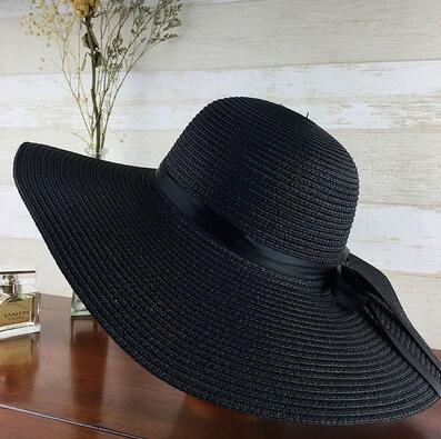 2022 New Simple Foldable Wide Brim Floppy Girls Straw Hat Sun Hat Beach Women Summer Hat UV Protect Travel Cap Lady Cap Female