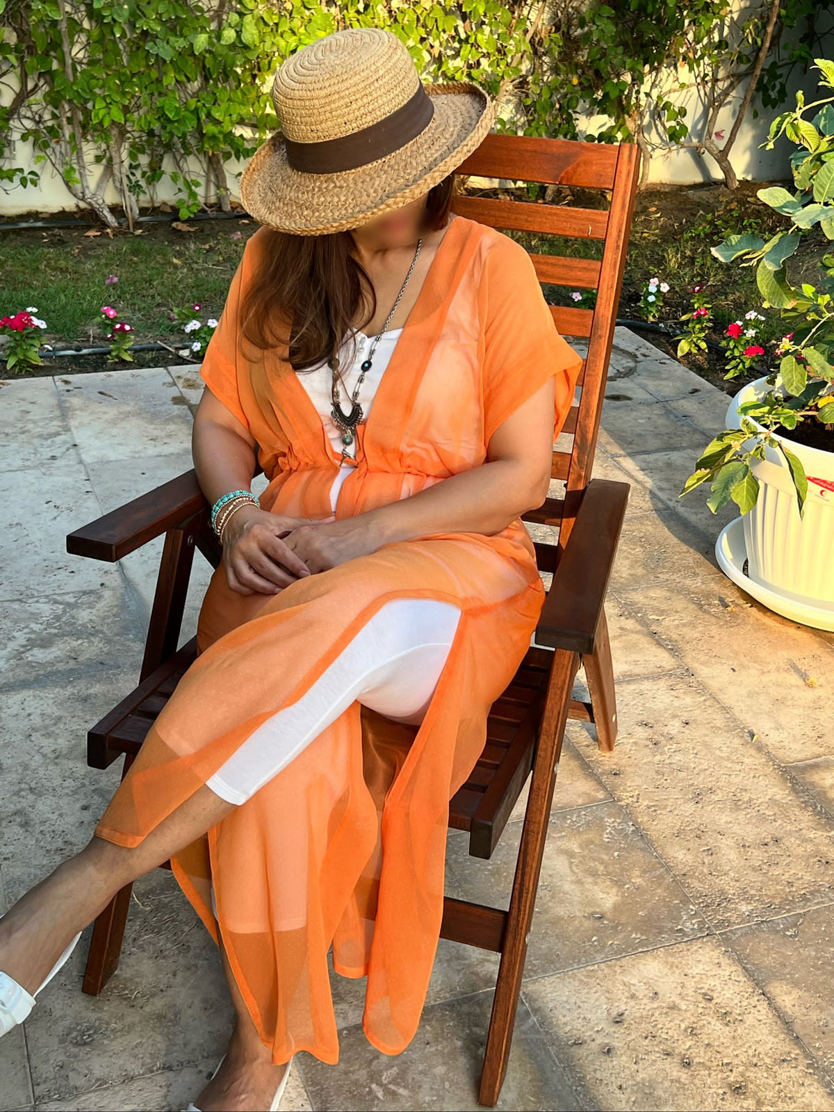 Tangerine Kimono Long