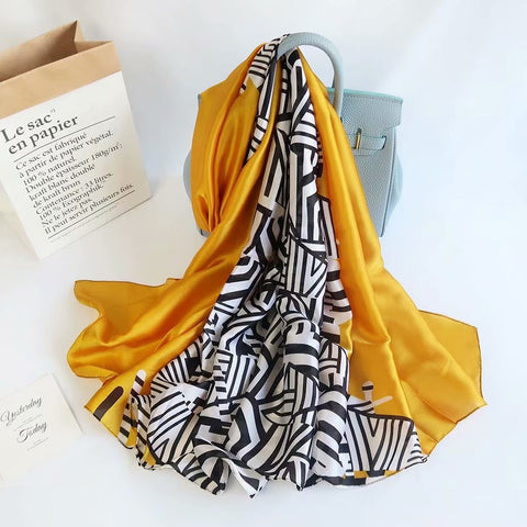 All-in-one Sunscreen Shawl Travel Silk Scarf Women's Beach Towel