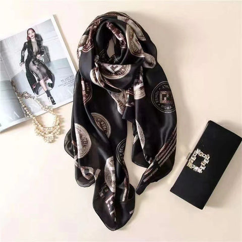 All-in-one Sunscreen Shawl Travel Silk Scarf Women's Beach Towel