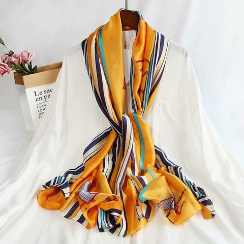 All-in-one Sunscreen Shawl Travel Silk Scarf Women's Beach Towel